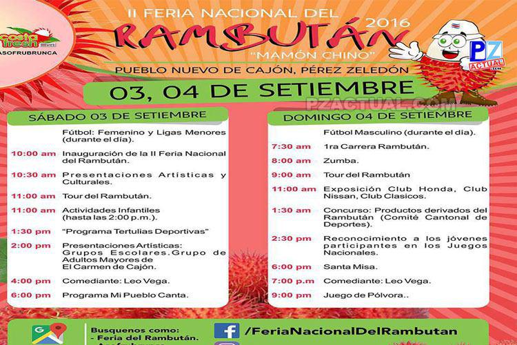Agenda Feria del rambutá, www.pzactual.com